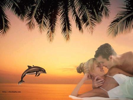 couple d'amoureux et dauphin.......